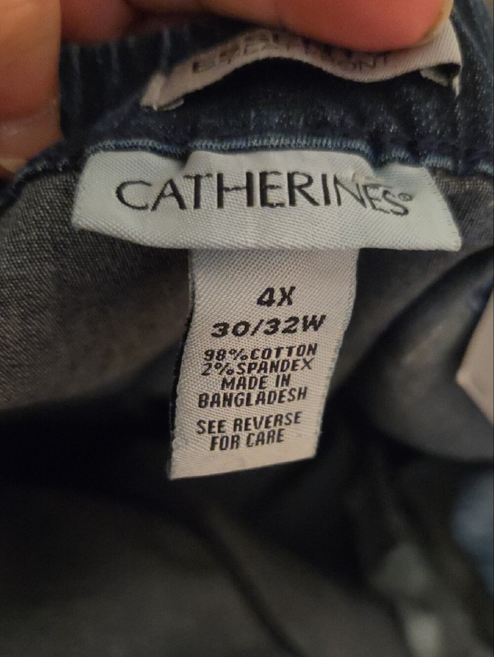 Catherines Women's Relaxed Dark Blue Pull-On Jeans - Picture 10 of 10